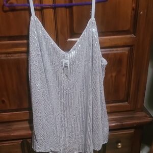 Sequin Silver Top